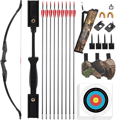 Archery Starter Set - Complete beginner bow and arrow set with protectiv...
