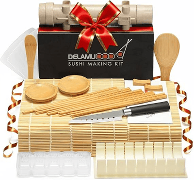 Sushi Kit - All-in-one sushi kit with mat, rice paddle, and mo...