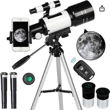 Telescope - Portable beginner telescope with easy setup and cl...
